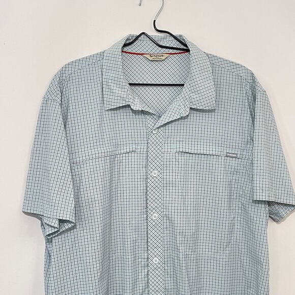 Simms Shirt Mens XL Button Up Short Sleeve Fishing Performance Outdoor Quick Dry - Picture 10 of 10